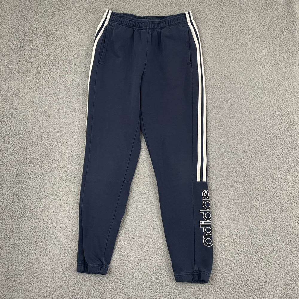 Adidas Sweatpants Men M Navy Athletic Sportswear Lounge Pull On Joggers